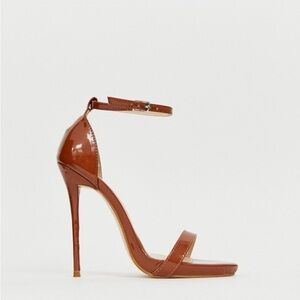 Like New - Simmi London Sheena Espresso Barely There Heels- size 5 (US 7)